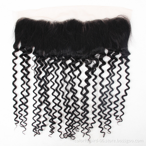 Free Sample 100% Virgin Hair Kinky Curly Double Drawn Human Hair 13*4 frontal Malaysian Afro Kinky Curly hair